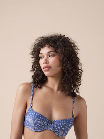 CALZEDONIA Push-up Bikinitop 'Paisley' in Blau: Vorderseite