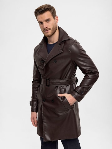 Manteau mi-saison Antioch en marron : devant