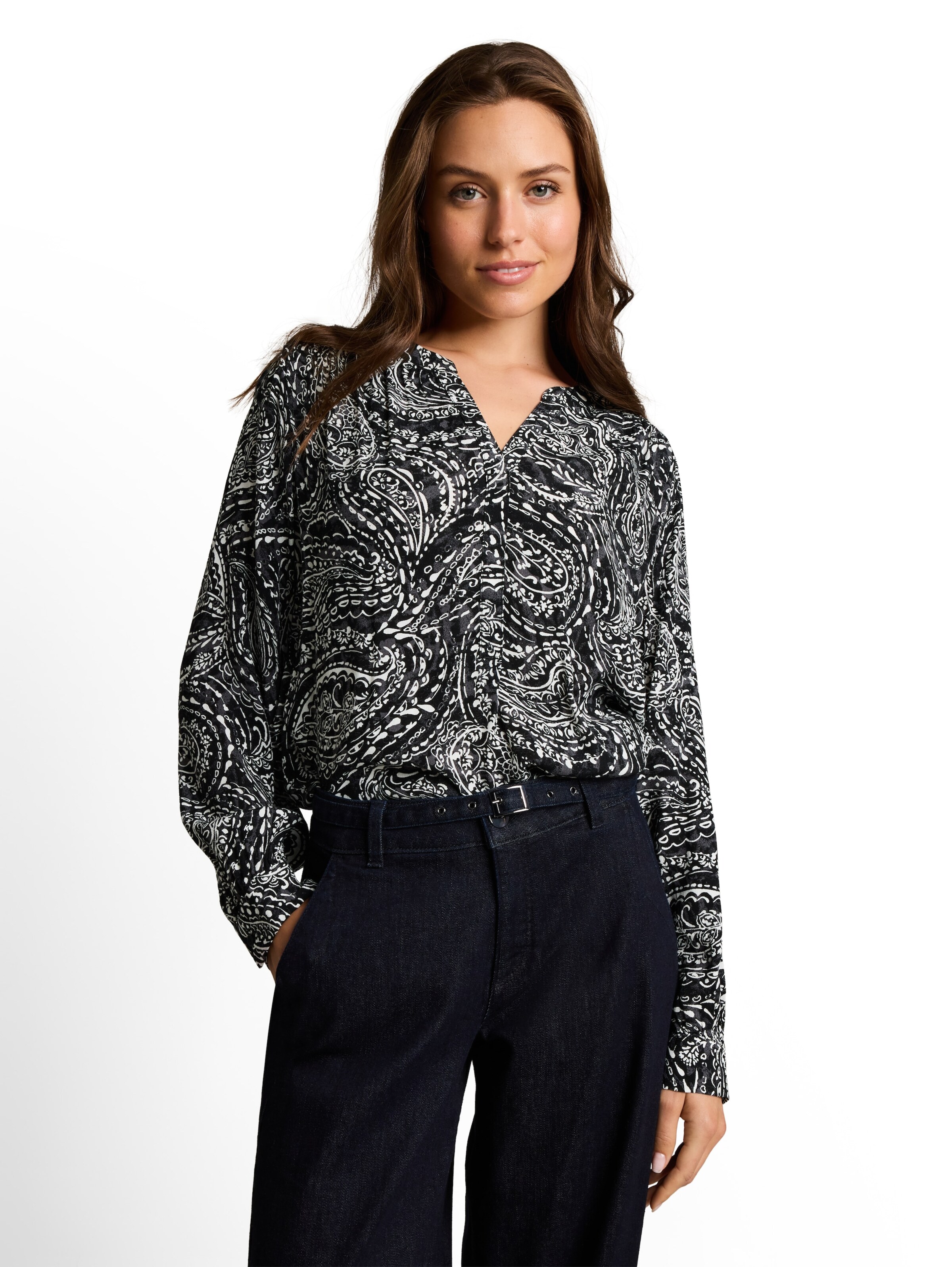 TOM TAILOR Blouse in Zwart: voorkant