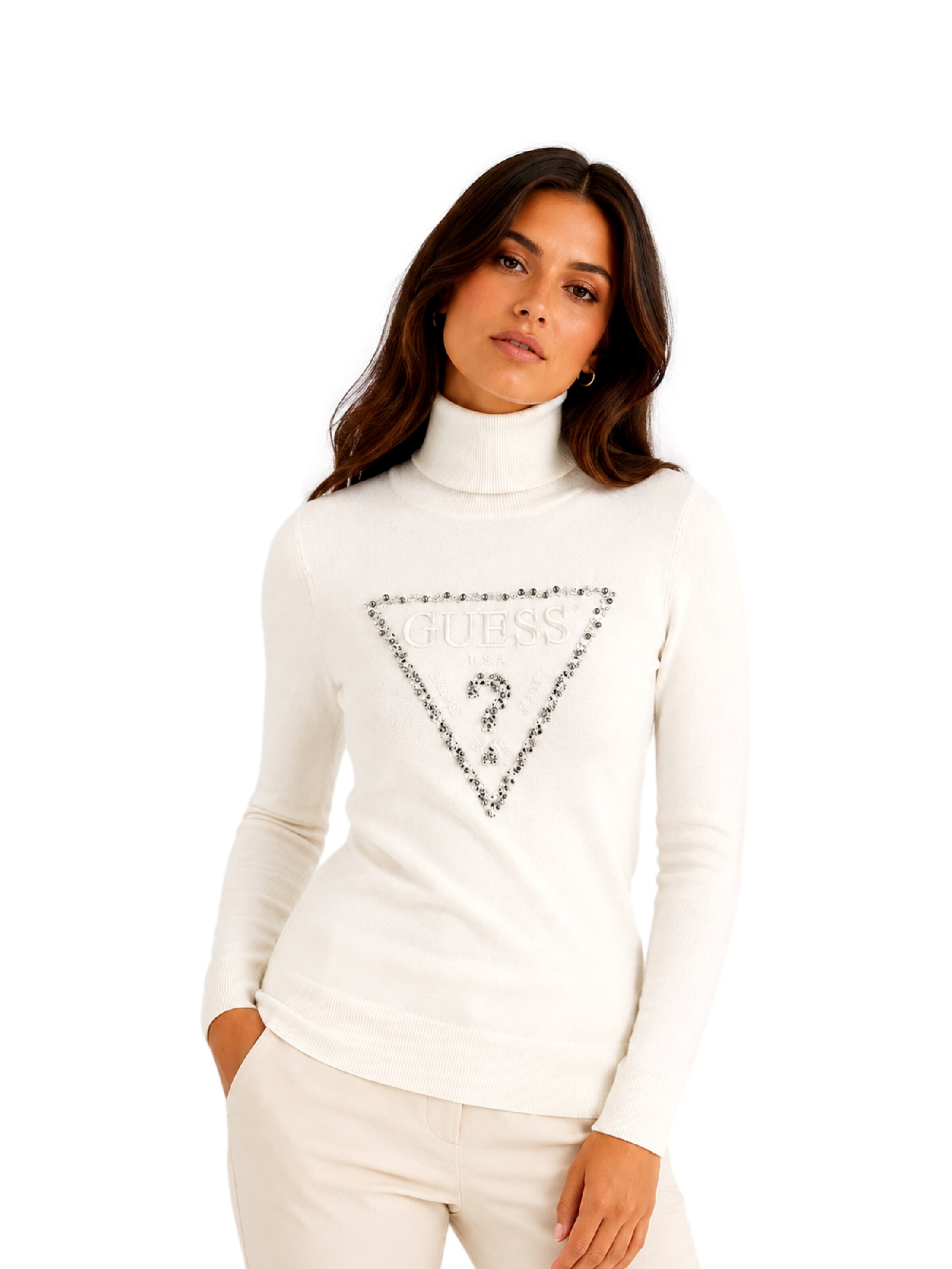 Pull-over 'PIPER' GUESS en beige : devant