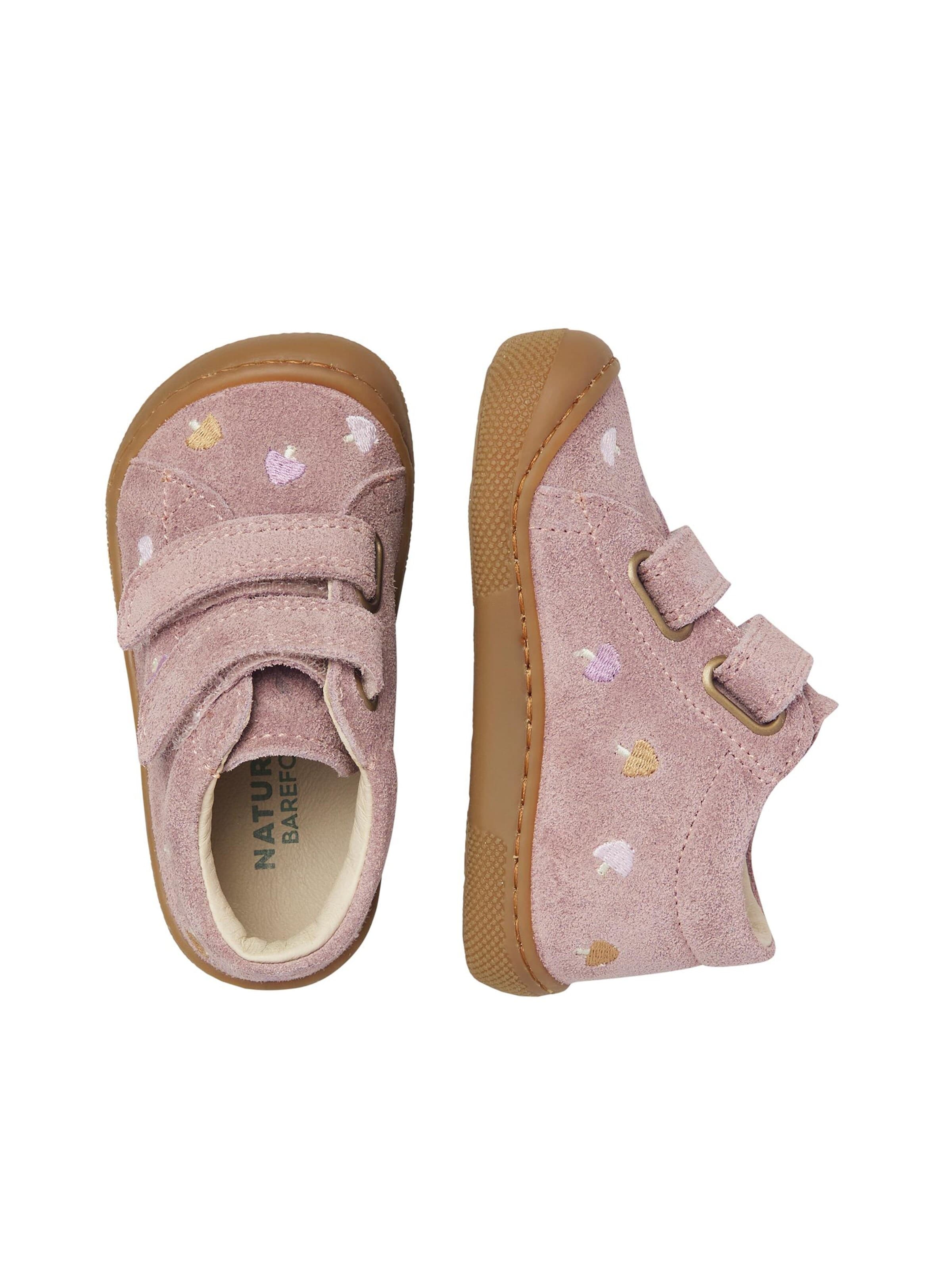 NATURINO Sneakers 'BAREFOOT AMUR VL EMBR.MUSHROOM' in Roze