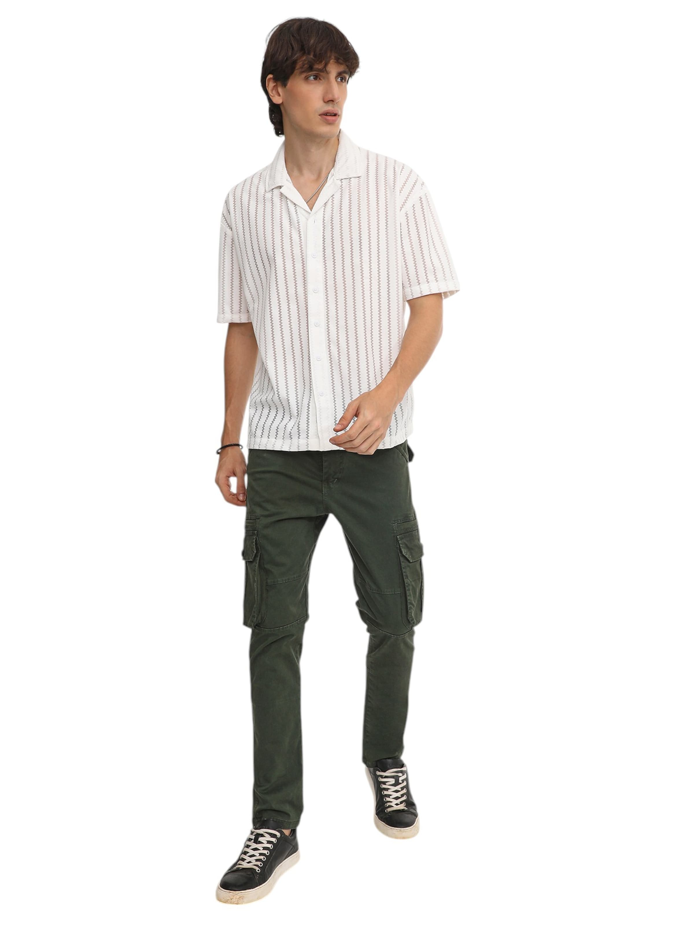 Coupe regular Chemise 'Trace' Campus Sutra en blanc