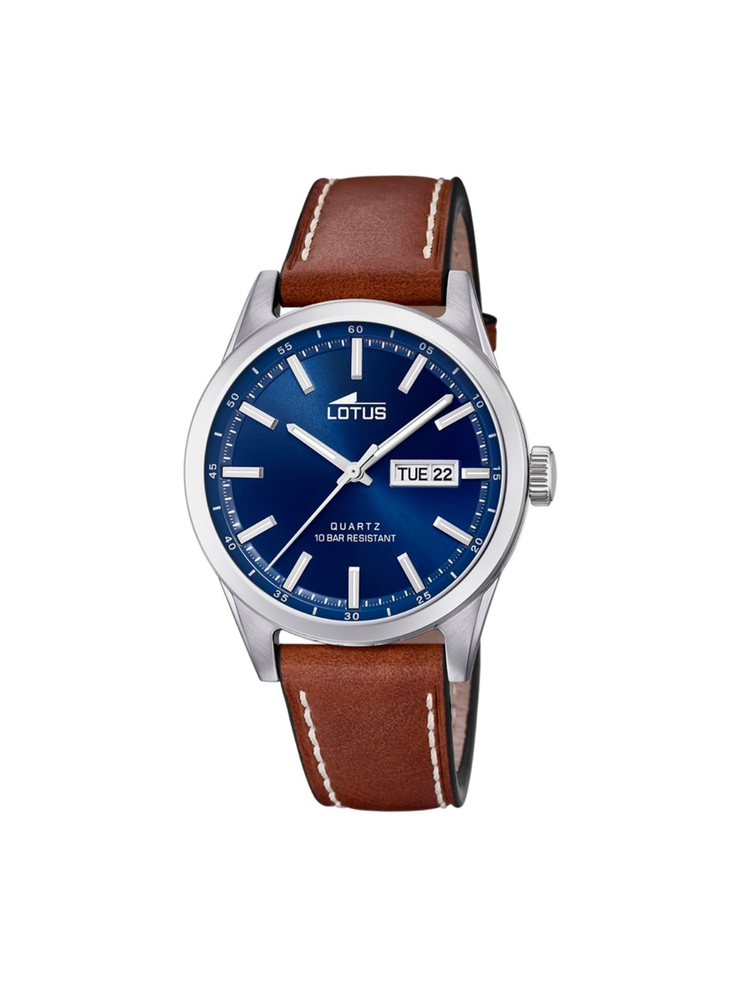 Lotus Analoog horloge 'Chronograph Classics Belt' in Blauw: voorkant