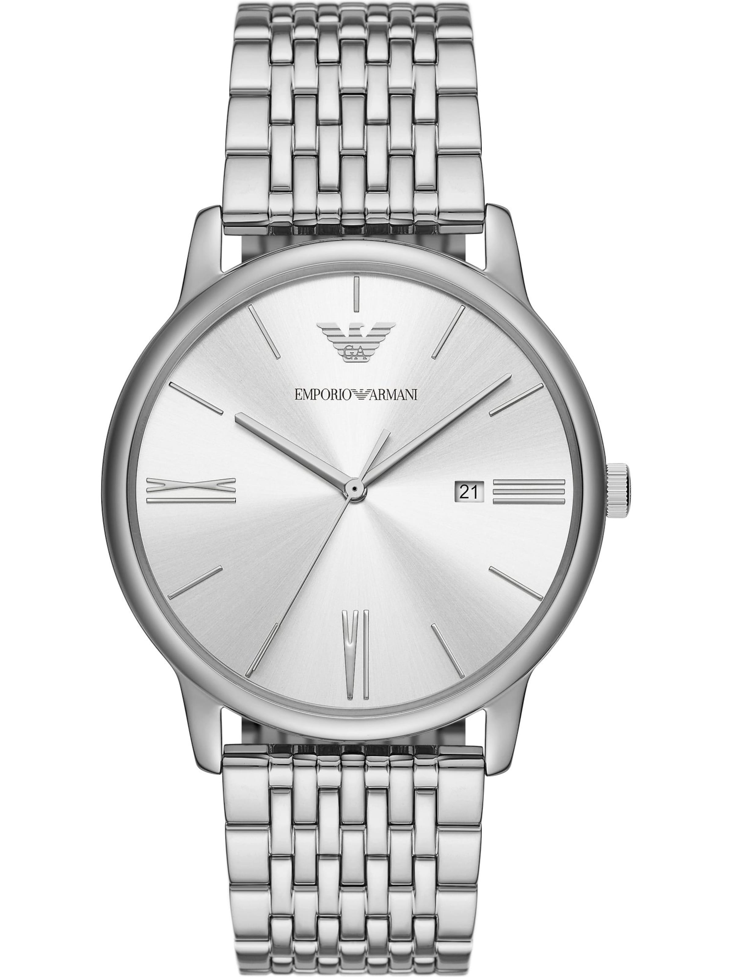 Emporio Armani - Relógios analógicos em prata: frente