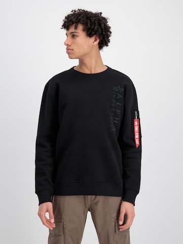 ALPHA INDUSTRIES Sweatshirt 'Emb' i svart: forside