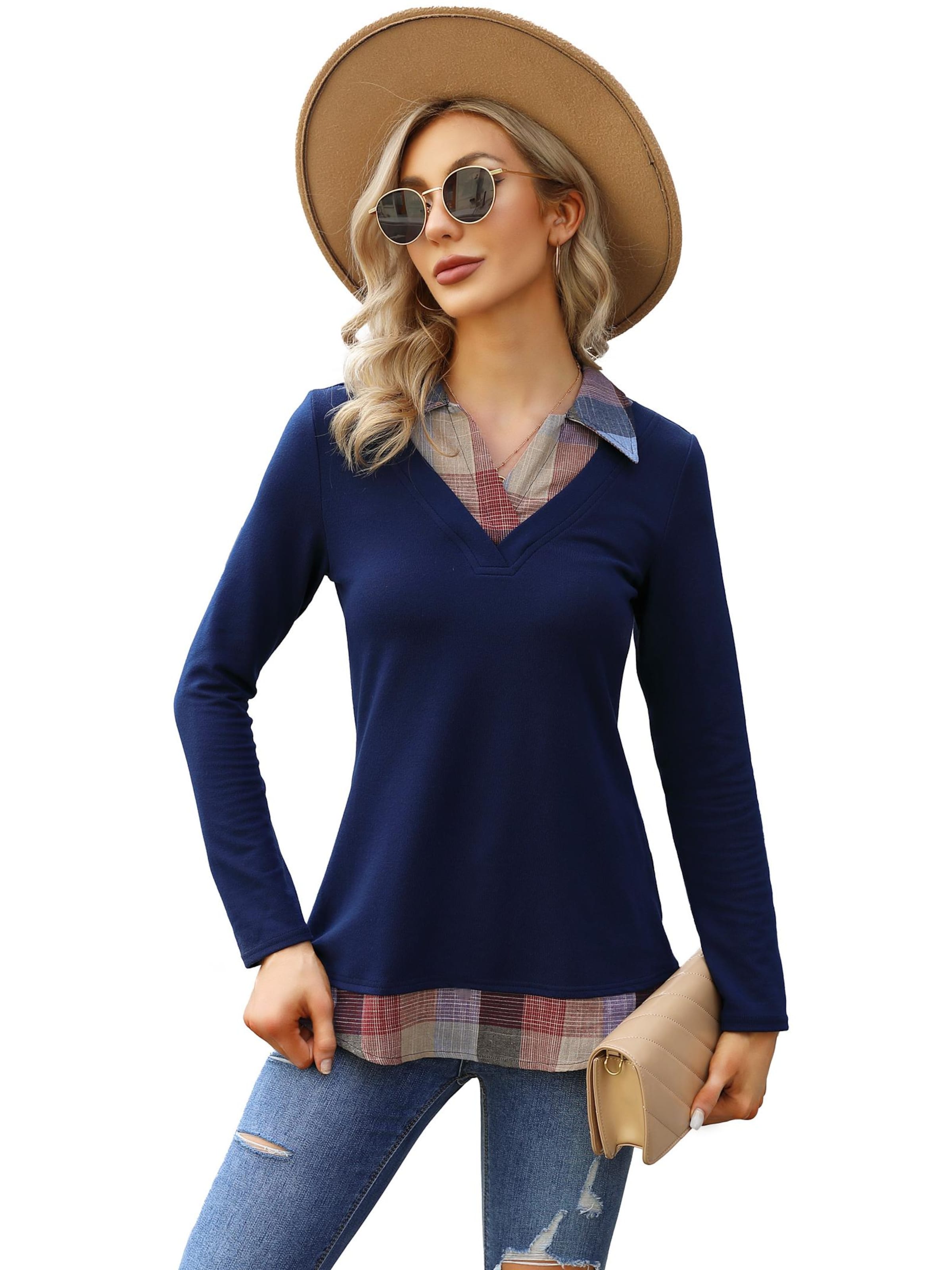 Yesfashion Blouse in Blue: front