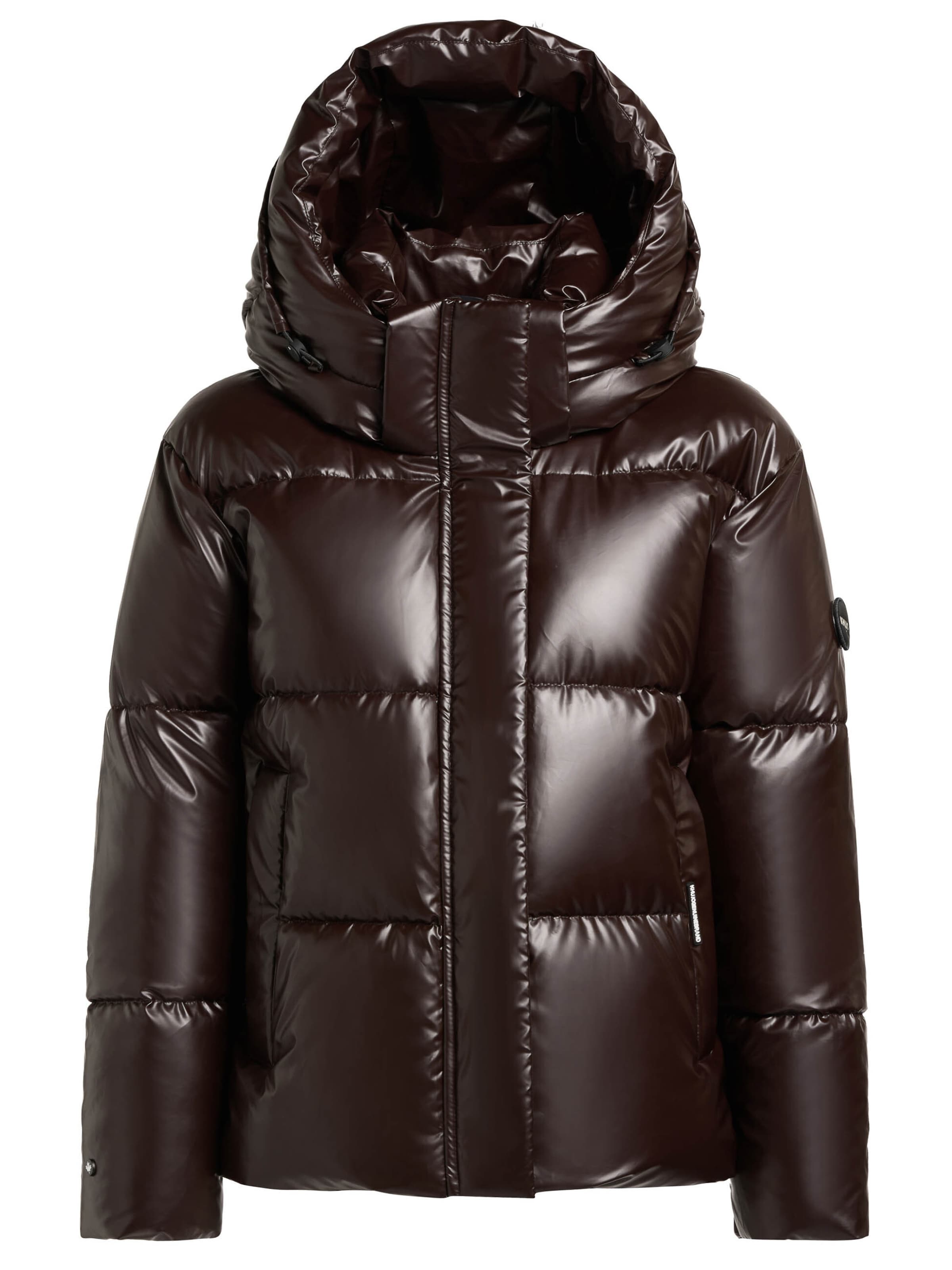 khujo Zimní bunda 'Devina2 Shiny' – hnědá: přední strana