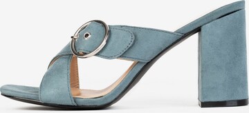 Celena Mules 'Chene' in Blue: front