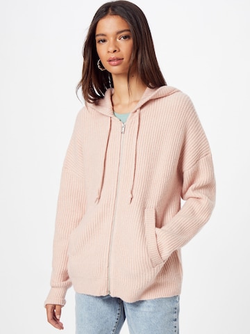 ABOUT YOU Knit Cardigan 'Jolin' in Pink: front