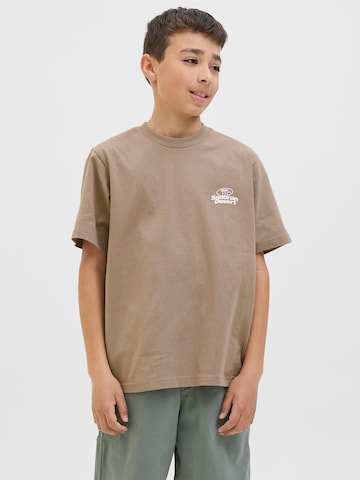 Jack & Jones Junior Футболка 'JCO Retreat Typographic' в Бежевый