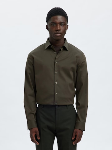Coupe slim Chemise SELECTED HOMME en vert : devant