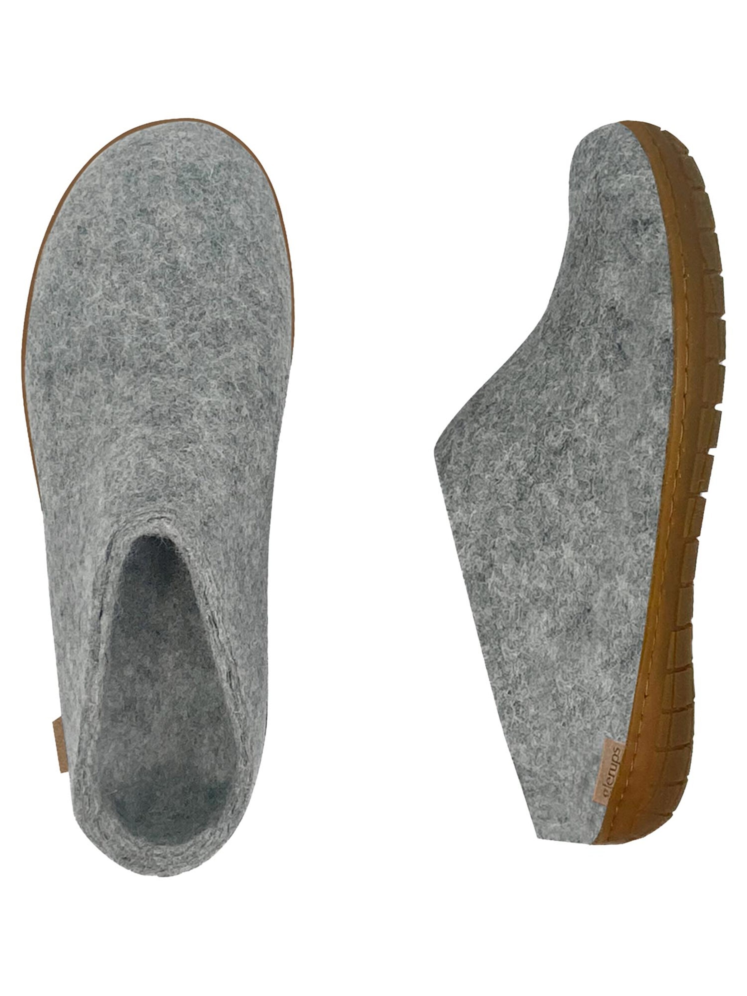 Glerups Slipper 'Kautschuksohle' in Grey