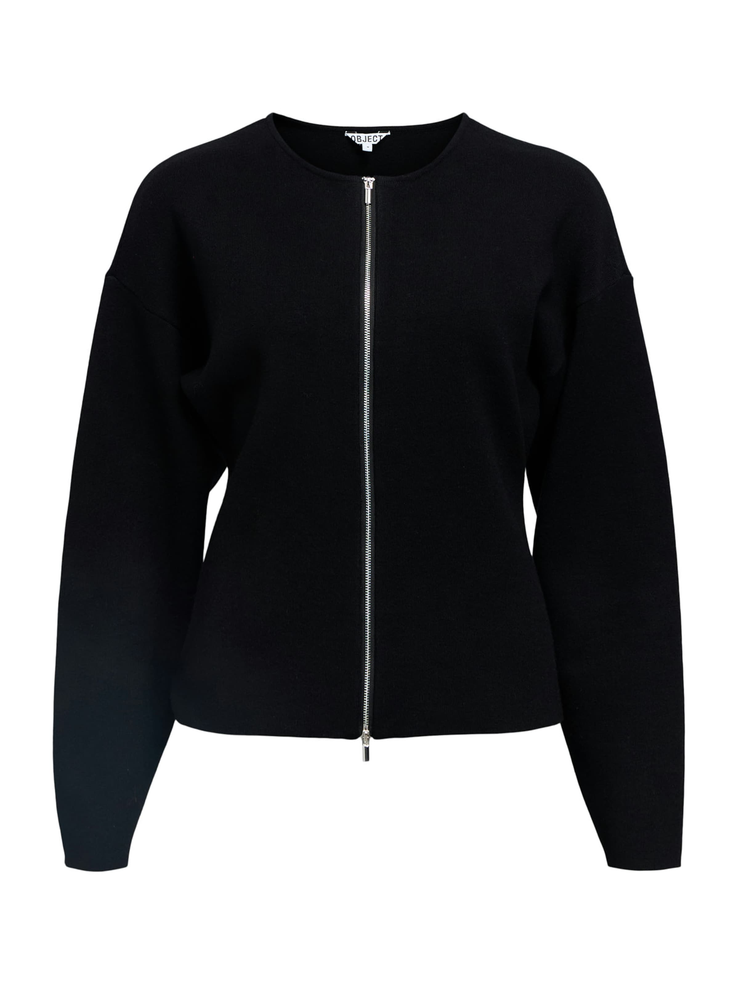 OBJECT Gebreid vest 'OBJREYNARD' in Zwart: voorkant