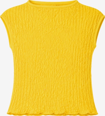 Süel knitwear - Top de punto 'Wrinkled Texture' en amarillo: frente