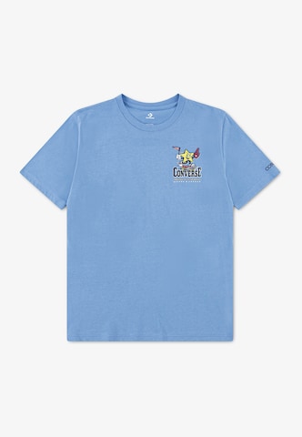 CONVERSE T-shirt 'VARCITY WHIMSY' i blå: framsida