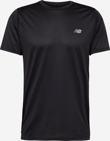 new balance - Camisa funcionais 'Essentials Run' em preto: frente