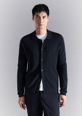 MANGO MAN Strickjacke 'Luxuss' in Blau: Vorderseite