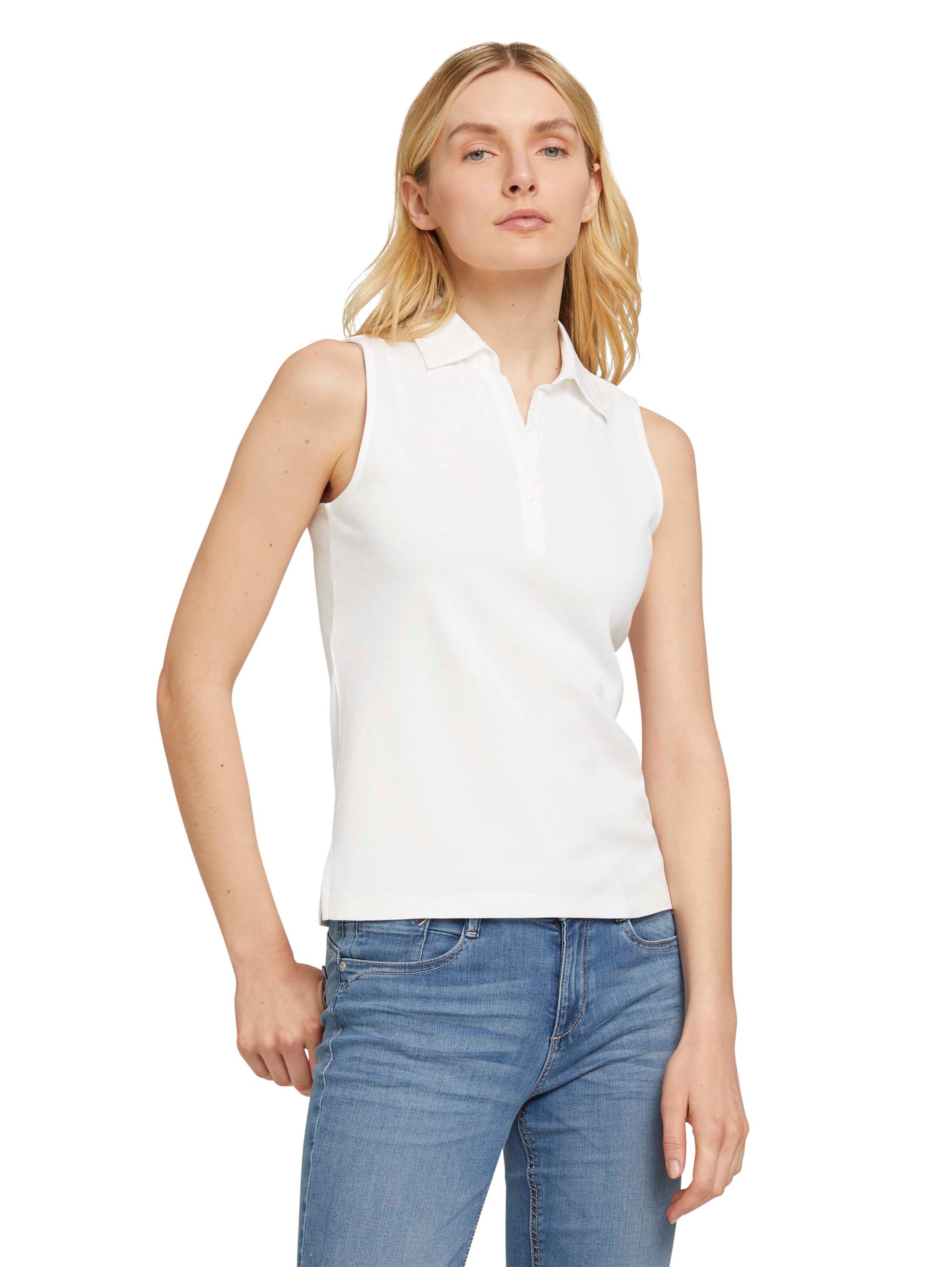 Frauen Shirts & Tops TOM TAILOR Top in Weiß - TG02427 Frauen Shirts & Tops TOM TAILOR Top in Weiß - TG02427