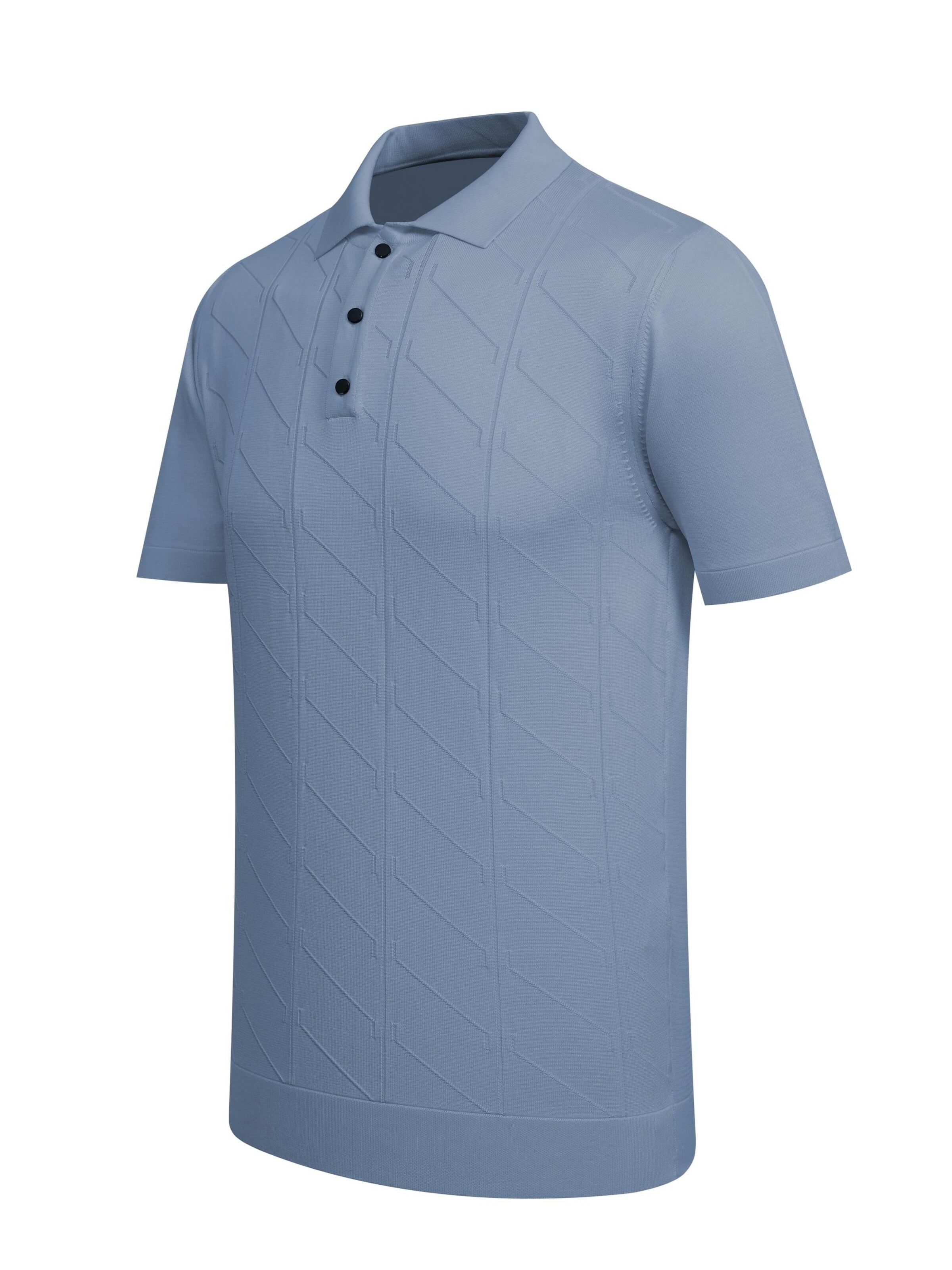 Cizgi Triko Shirt‌ in Blau