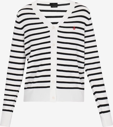 DreiMaster Vintage Πλεκτή ζακέτα σε λευκό: μπροστά