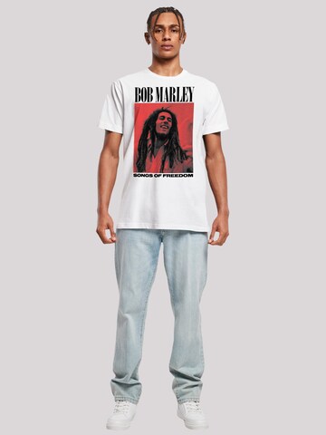 F4NT4STIC Shirt 'Bob Marley Songs Of Freedom Reggae Music' in Wit