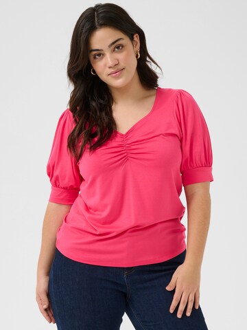 KAFFE CURVE Shirt in Pink: front
