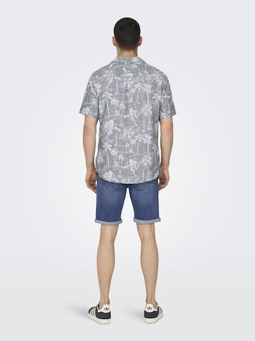 Only & Sons Regular Fit Hemd 'Caiden' in Blau