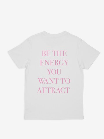 ABOUT YOU DROP Shirt 'Be The Energy' in White: front