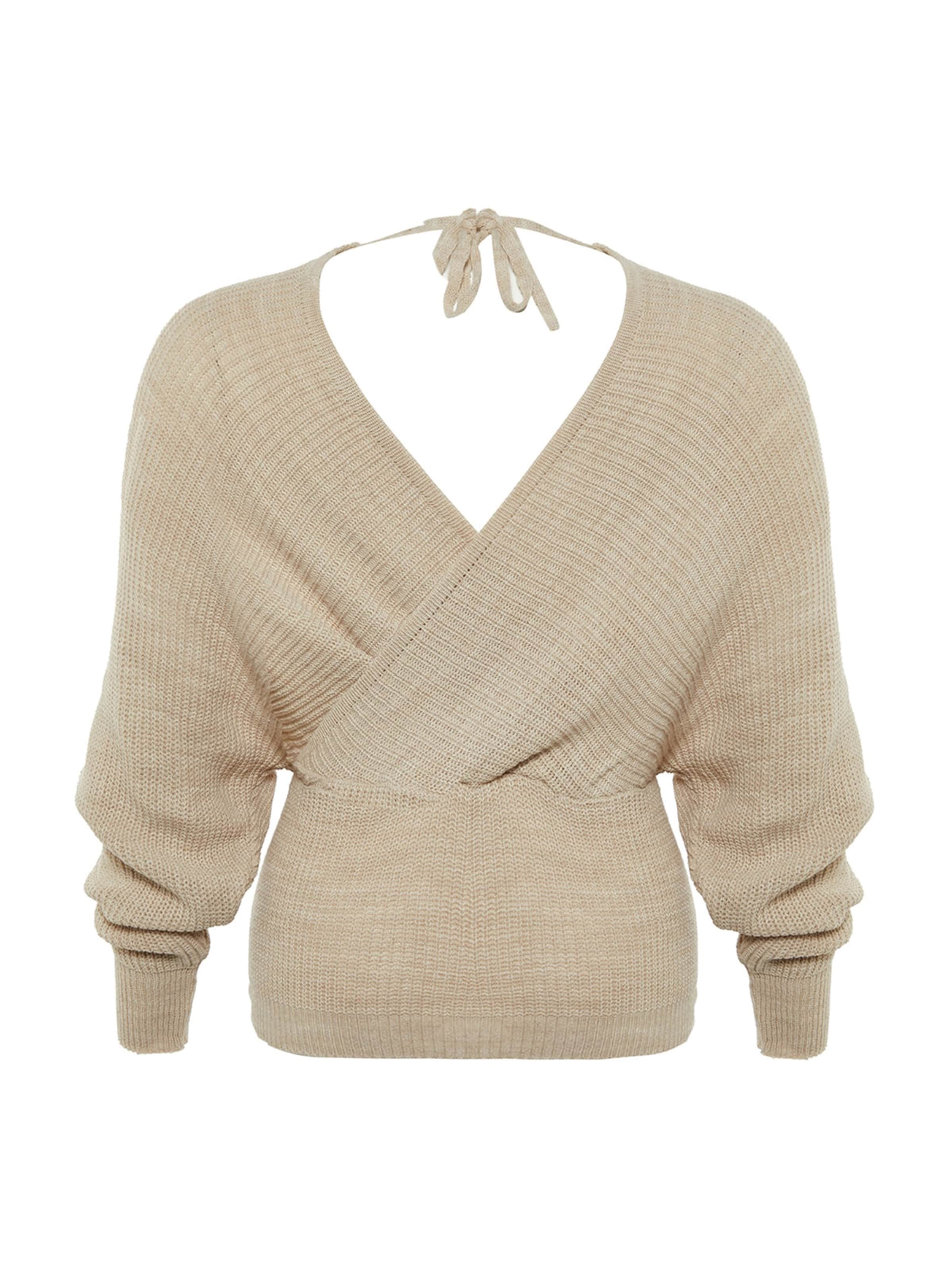 Trendyol Curve Пуловер в сиво