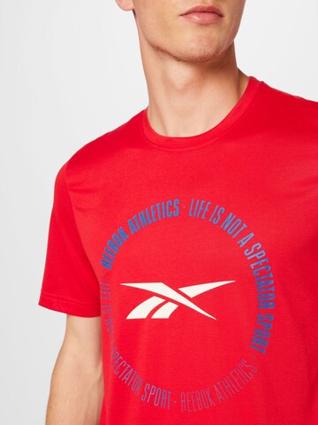 Reebok Toiminnallinen paita 'Life Is Not a Spectator' värissä punainen