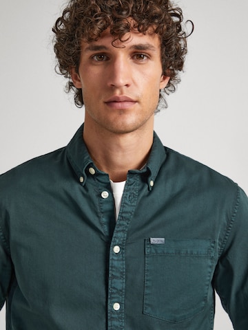 Pepe Jeans Regular fit Button Up Shirt 'CRAIL' in Green
