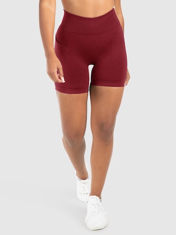 Smilodox Skinny Leggings in Red: front