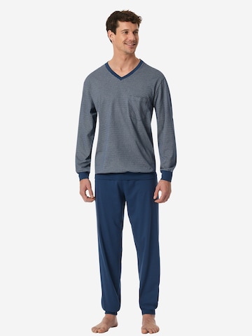 SCHIESSER Pyjama lang 'Comfort Essentials'‌‌ in Blau: Vorderseite
