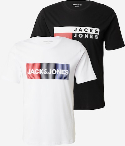 S dydžio Marškinėliai 'JWHCORP' iš JACK & JONES, spalva – tamsiai mėlyna / raudona / juoda / balta, Prekių apžvalga