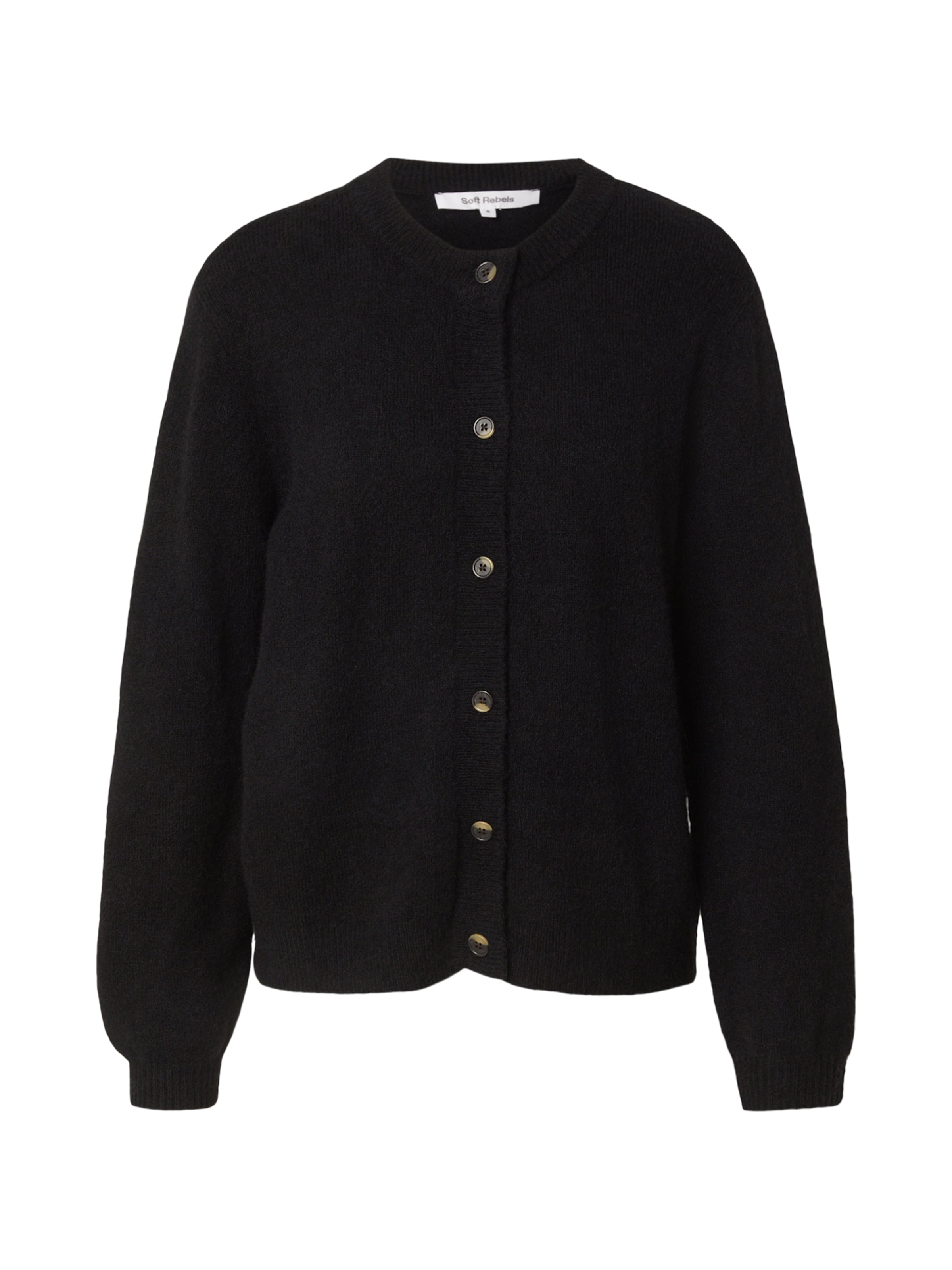 Soft Rebels Knit Cardigan 'Allison' in Black: front