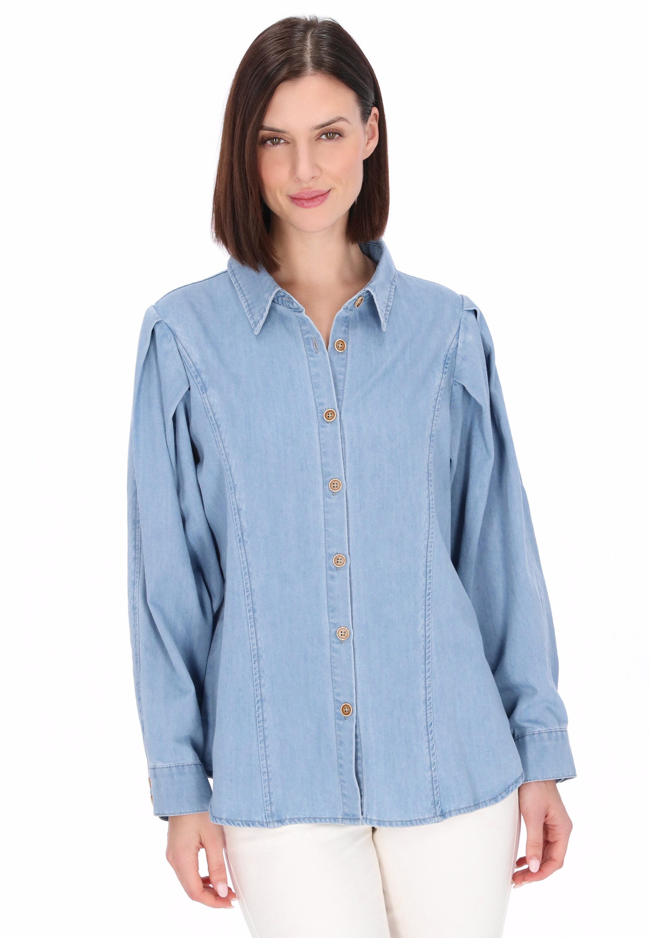 usha BLUE LABEL - Blusa em azul: frente