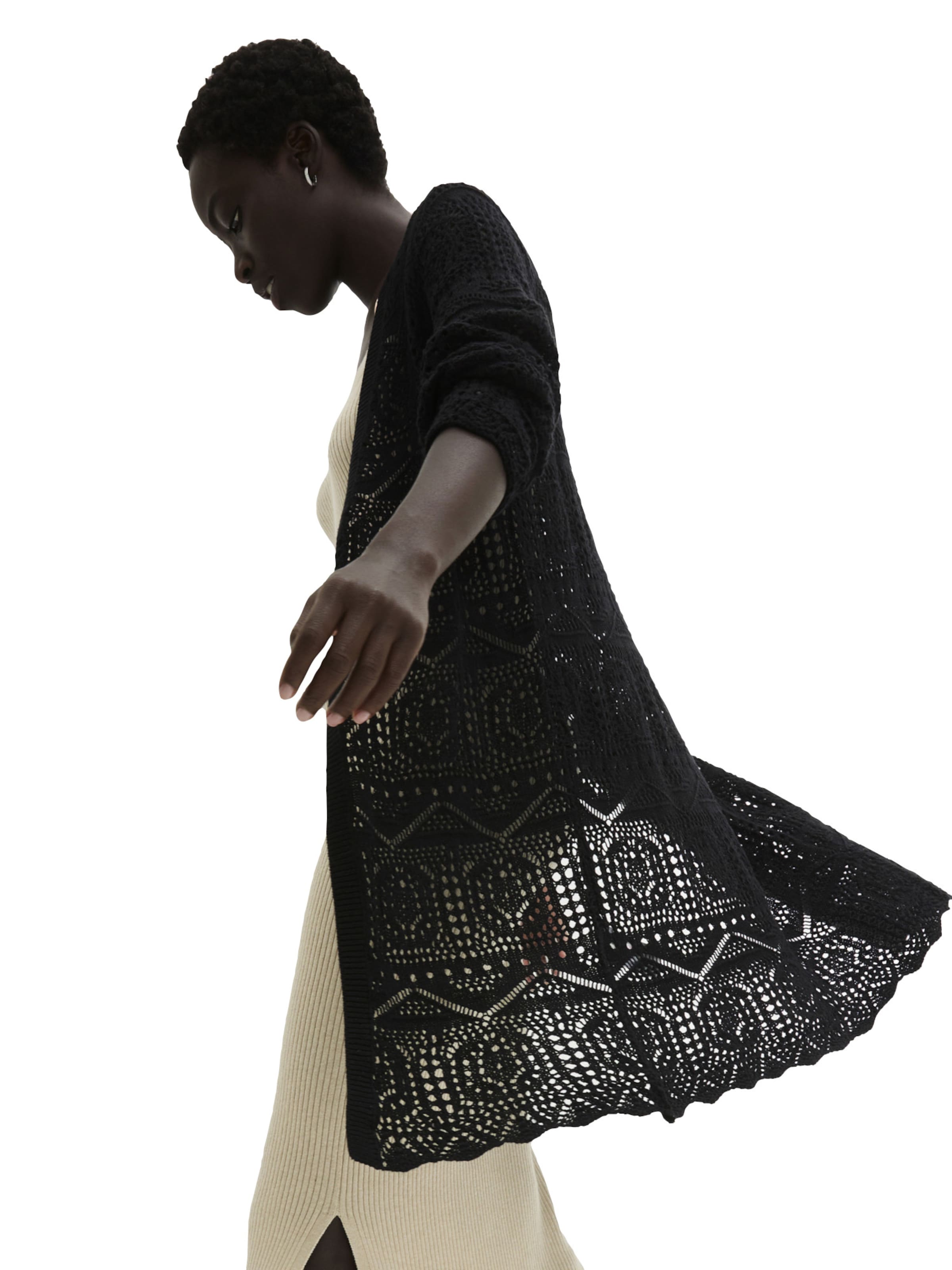 bonprix Strickjacke in Schwarz