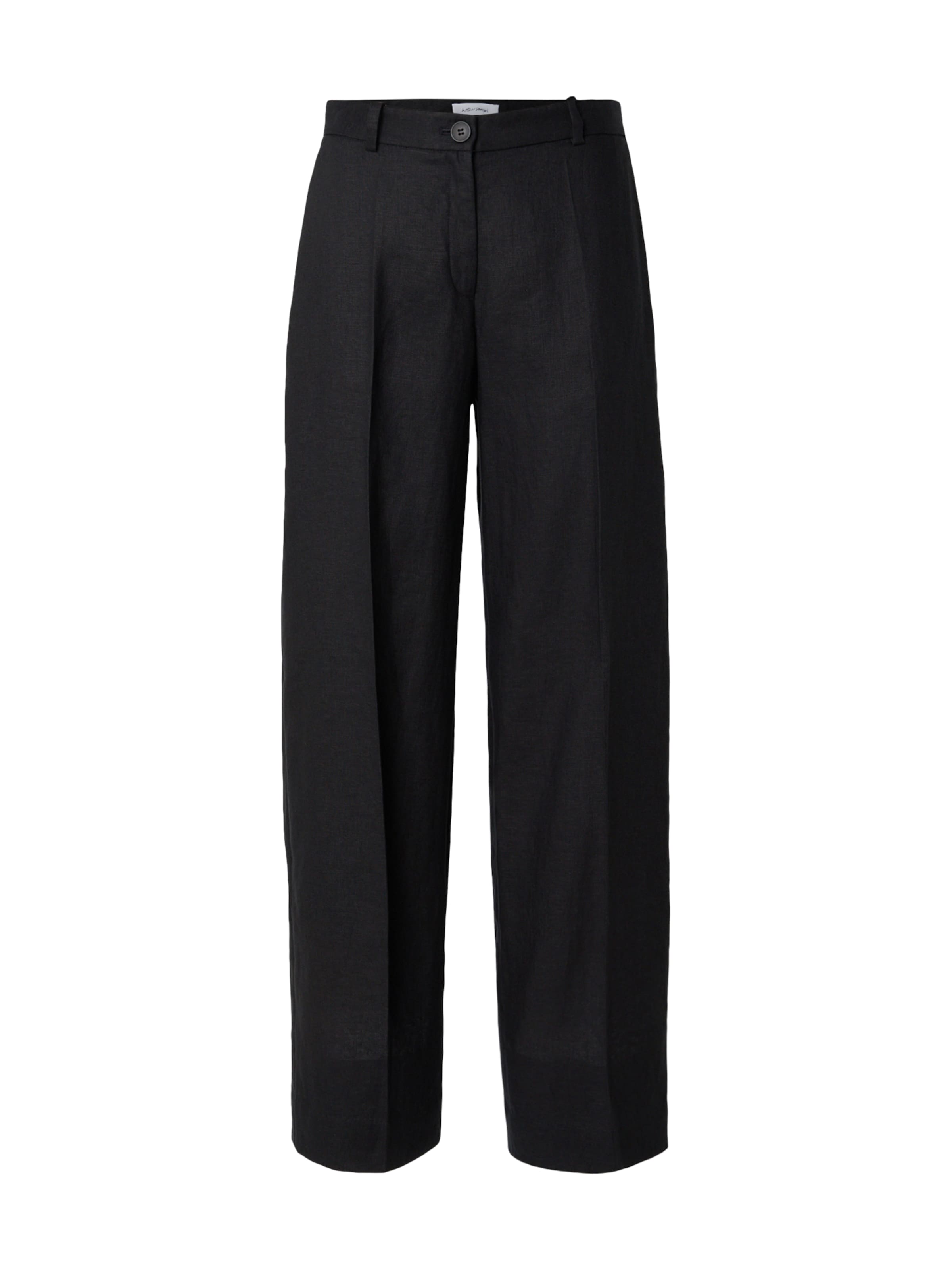 & Other Stories Loosefit Bandplooibroek in Zwart: voorkant