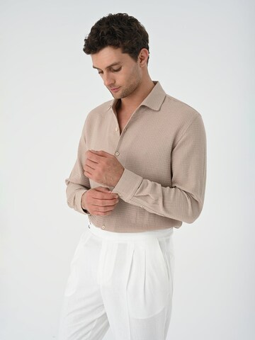 Antioch Regular fit Button Up Shirt in Beige