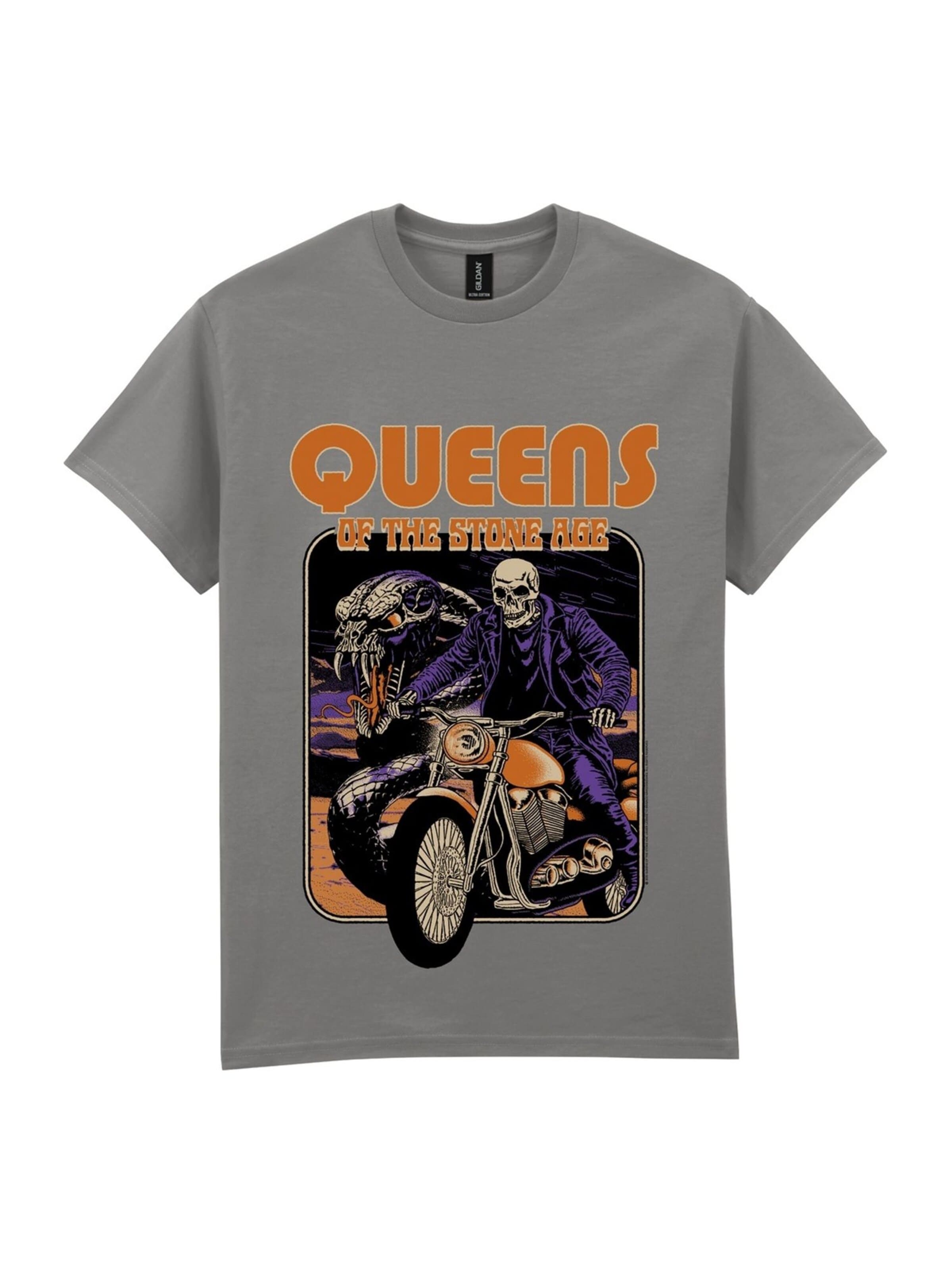Rockshirts Shirt 'Queens of the Stone Age Rider T-Shirt' in Grey: front
