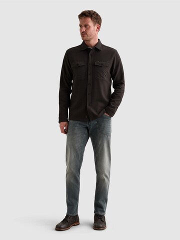 PME Legend Regular fit Skjorta 'Cargo overshirt with waffle texture' i grå