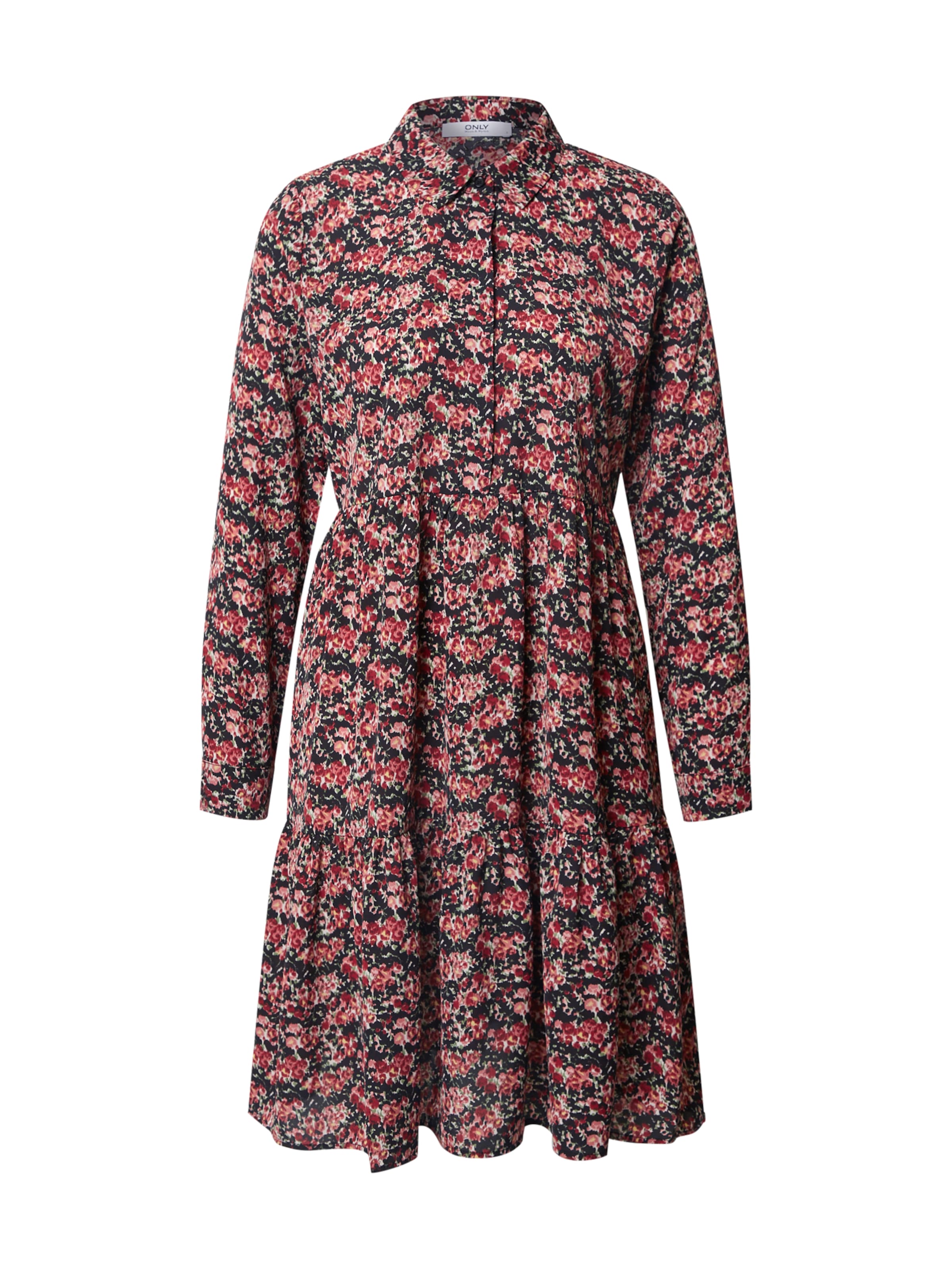 ONLY Robe-chemise 'LARRY' en rosé / grenadine / noir / blanc, Vue avec produit