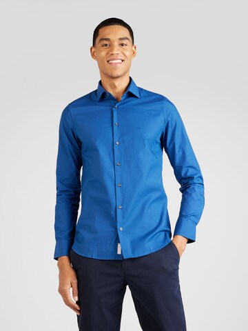 Michael Kors Slim fit Button Up Shirt 'FIL A FIL' in Blue: front