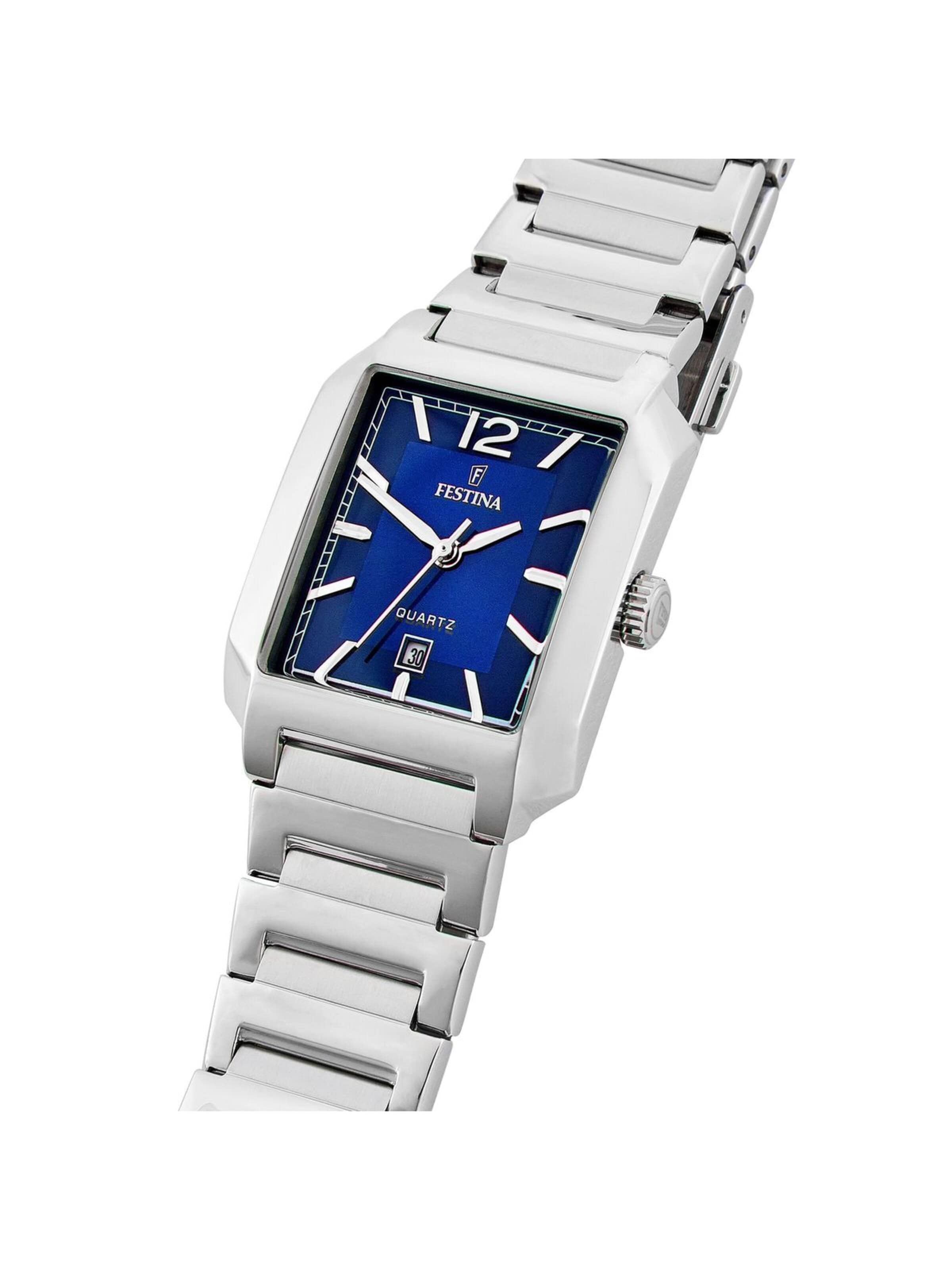 Montre à affichage analogique 'Festina - Watch On The Square - Quartz watch movement - Watch case width: 33 mm' FESTINA en bleu