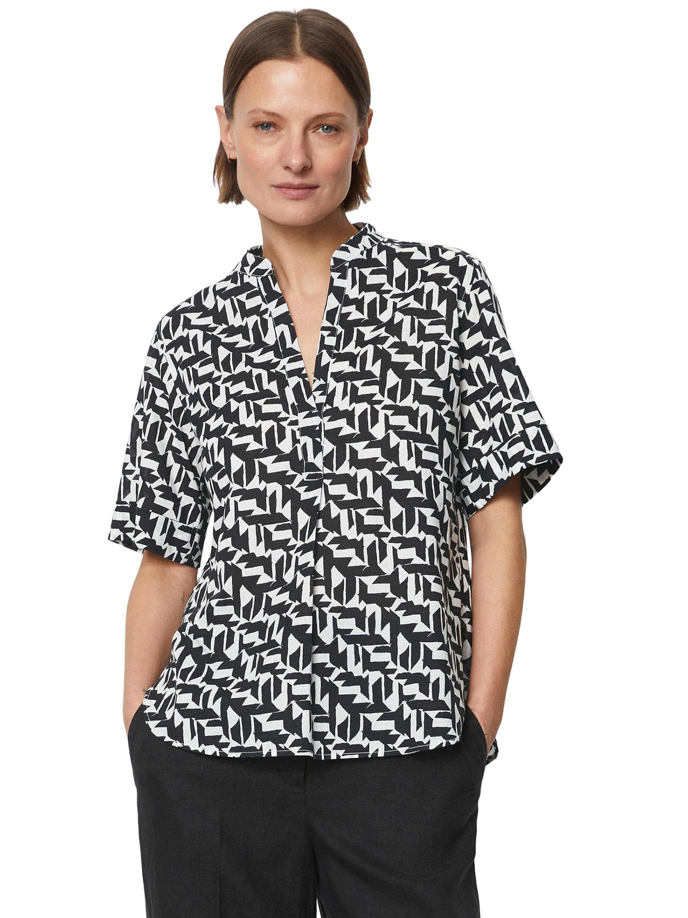 Marc O'Polo Bluse in Schwarz: Vorderseite