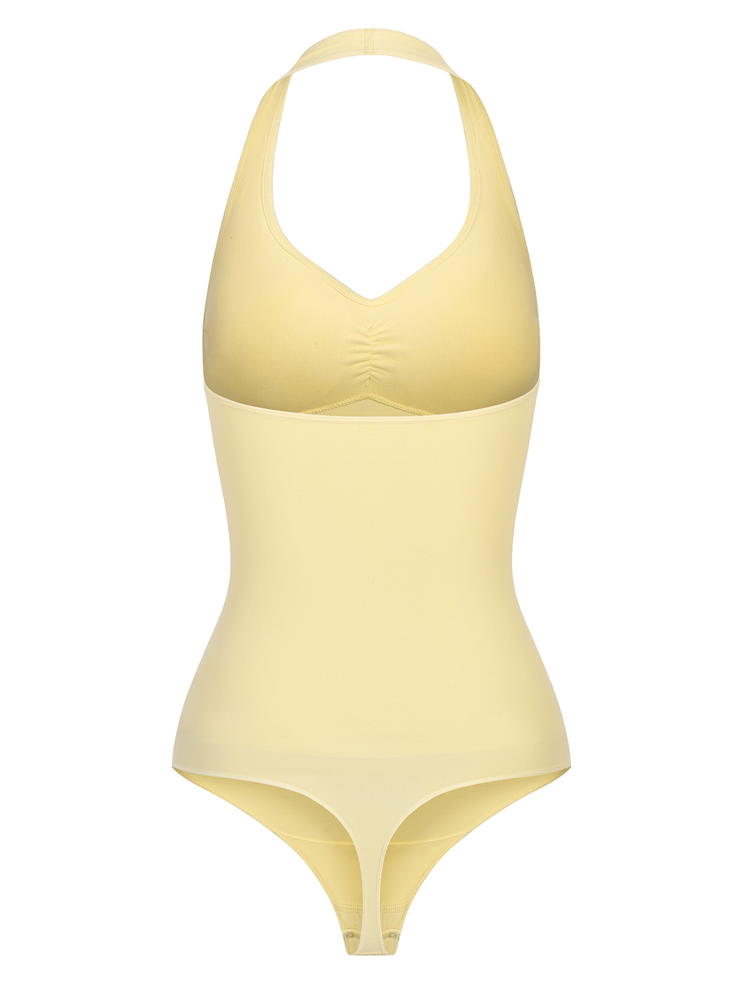 Body modellante 'Neckholder Bodysuit Sculpting Shapewear with String' di cfab (formerly creamy fabrics) in giallo