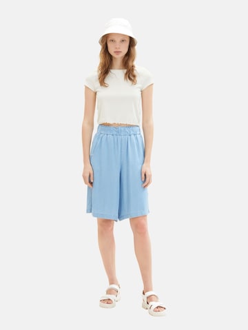 TOM TAILOR DENIM Wide Leg Shorts in Blau