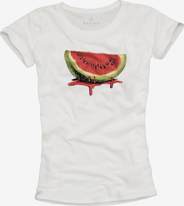 MAKAYA Shirt 'Watermelon' in White: front