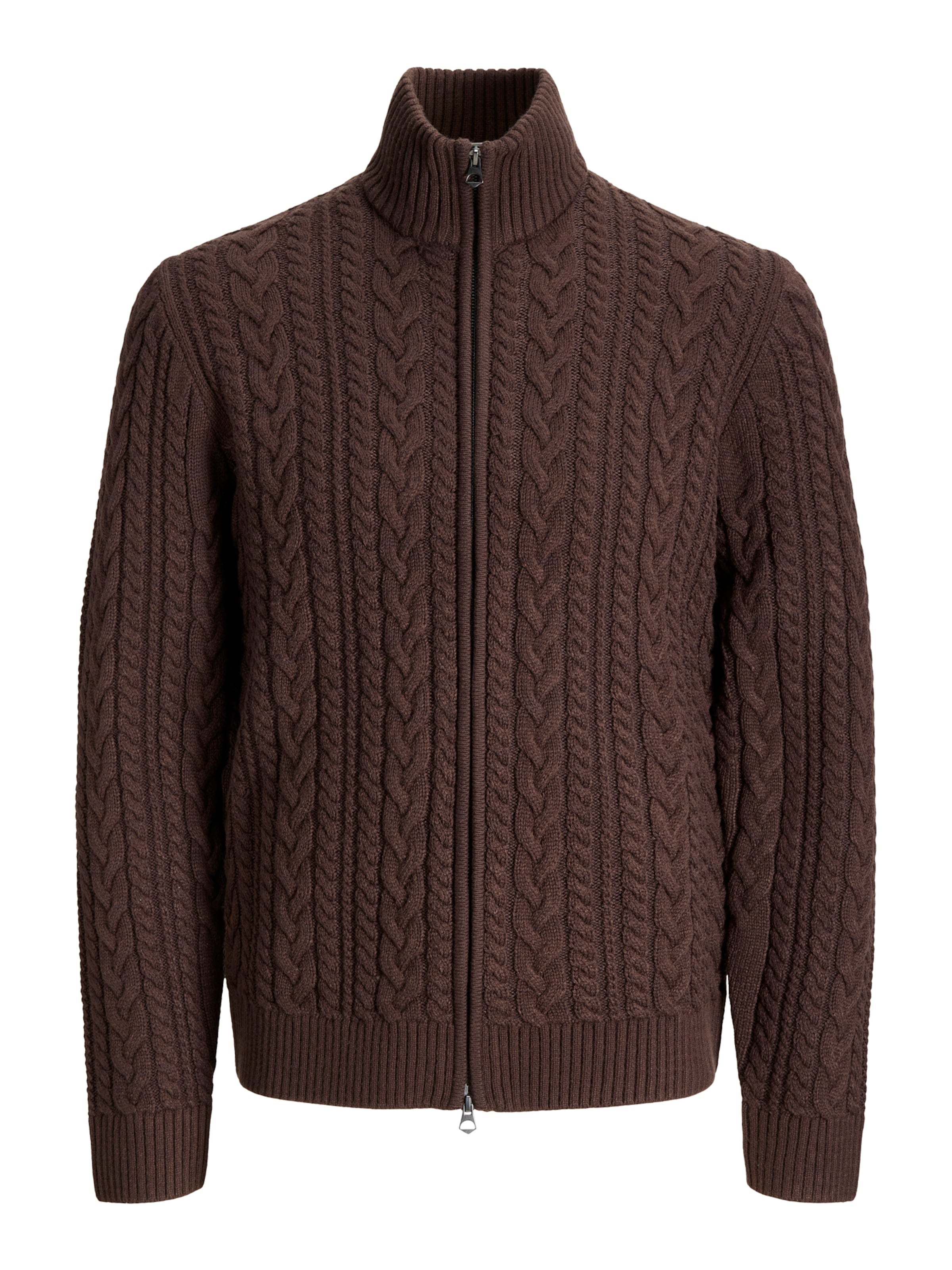 Jack & Jones Premium Strickjacke 'JPRBLUCALLUM' in S in dunkelbraun, Produktansicht