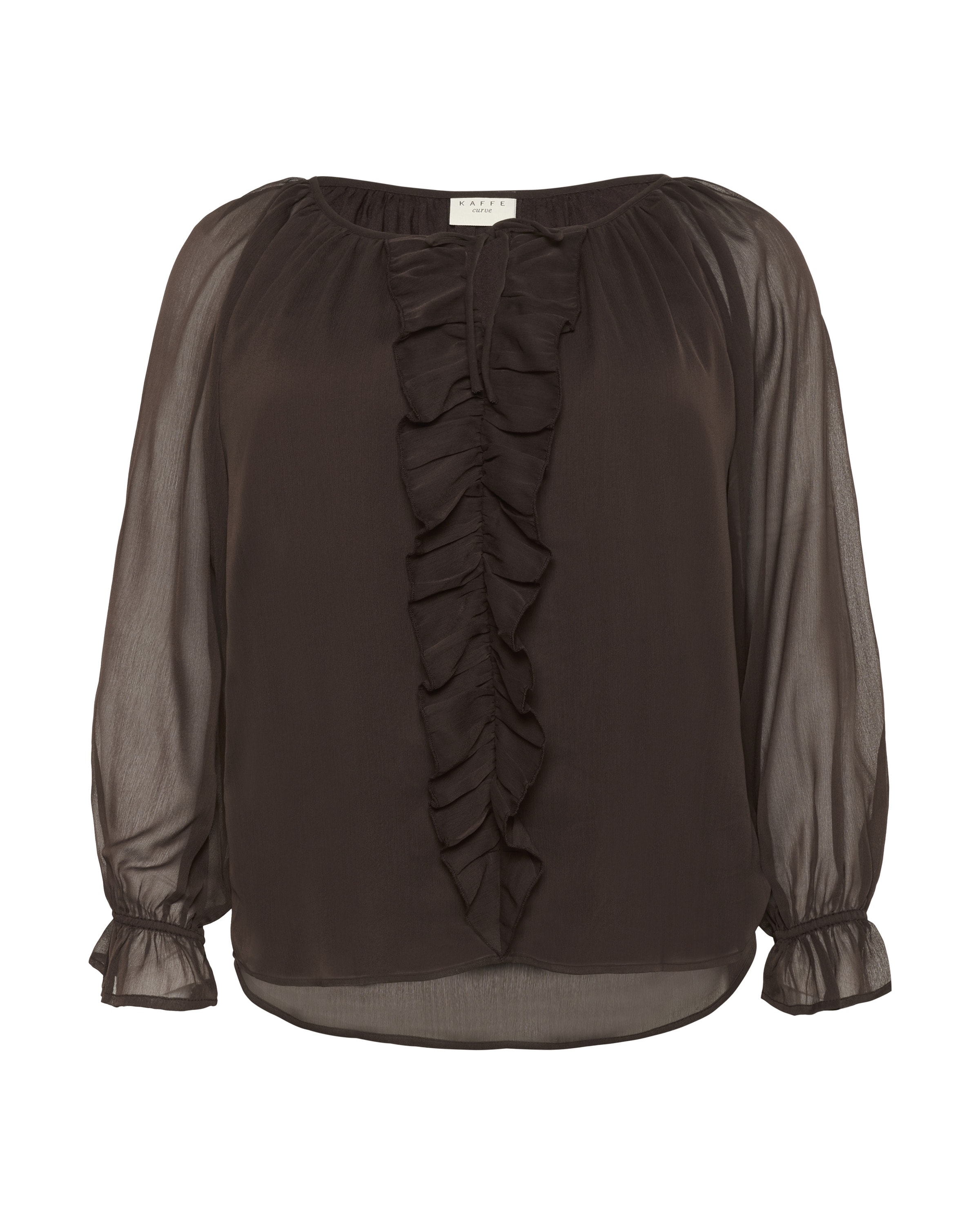 KAFFE CURVE Blouse &#x27;Milanna&#x27; in Bruin: voorkant